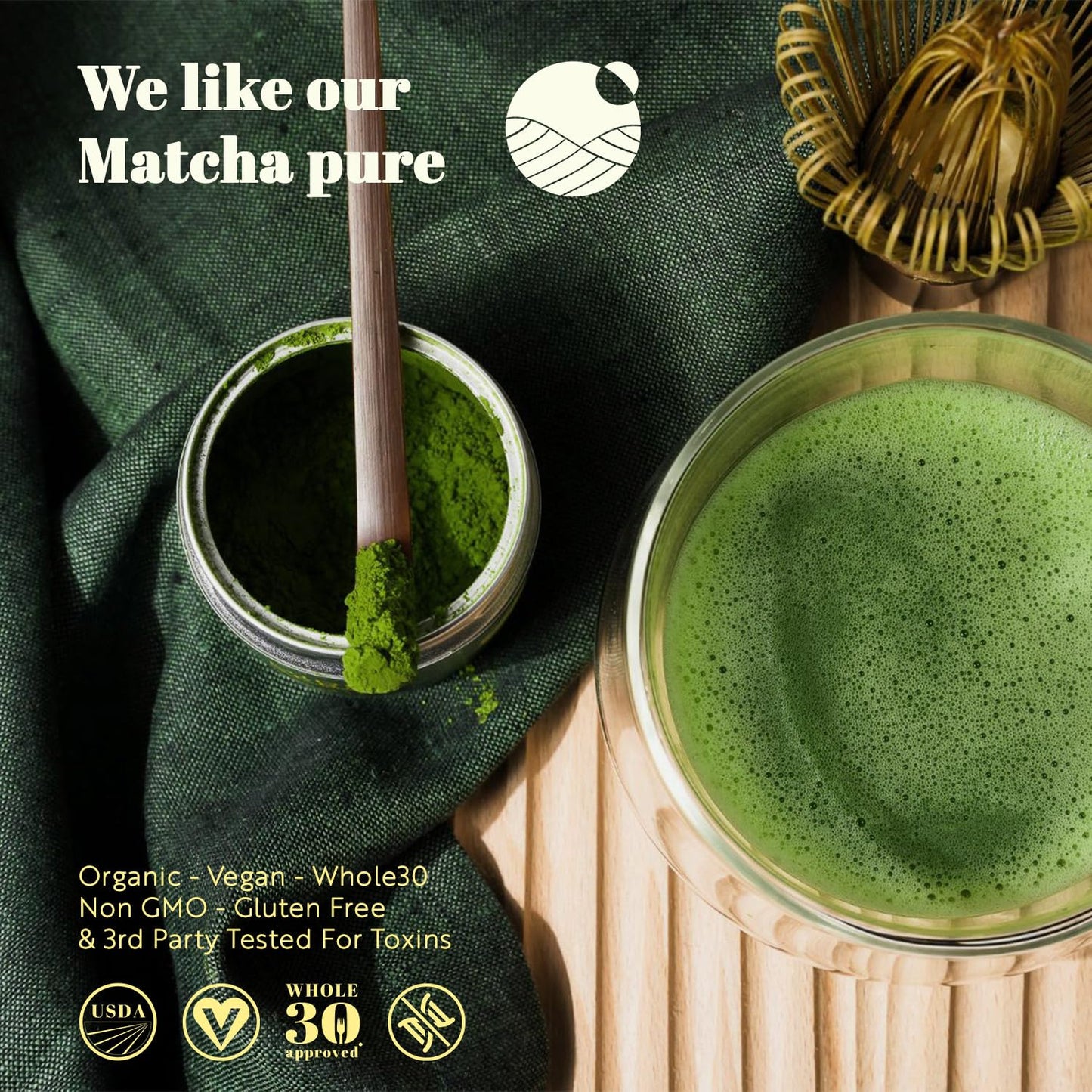 Midori Spring Organic Ceremonial Grade Matcha - Gold 1st Harvest Blend, Japanese Stone Ground Green Tea Powder, Radiation, Gluten Free, Vegan (Organic