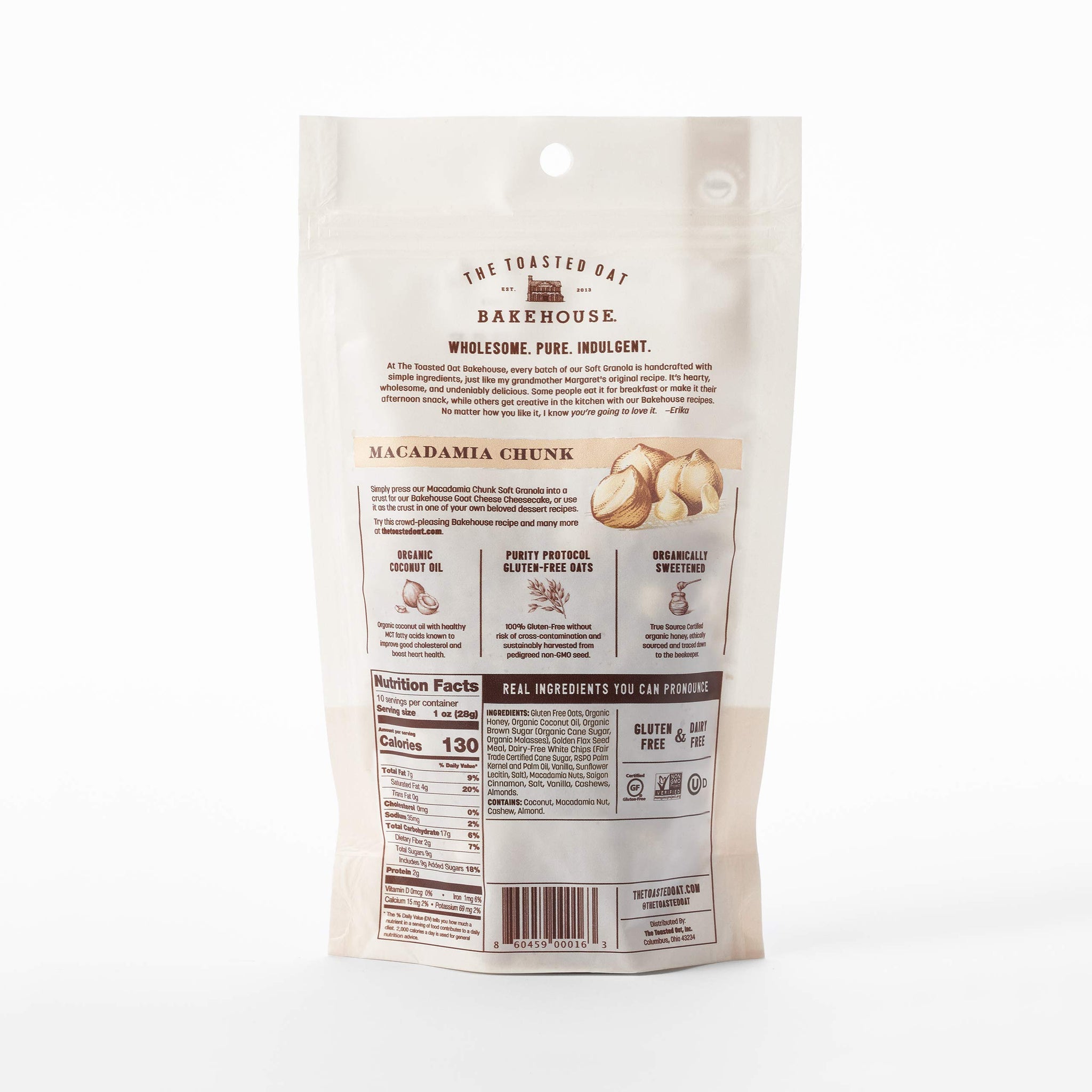 THE TOASTED OAT Macadamia Chunk Granola, 10 OZ