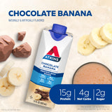Atkins Chocolate Banana Protein Shake, 15g Protein, 5g Net Carbs, 1g Sugar, Low Carb, High Protein Shake, Banana Breakfast Protein Shake, 4 Pack (11