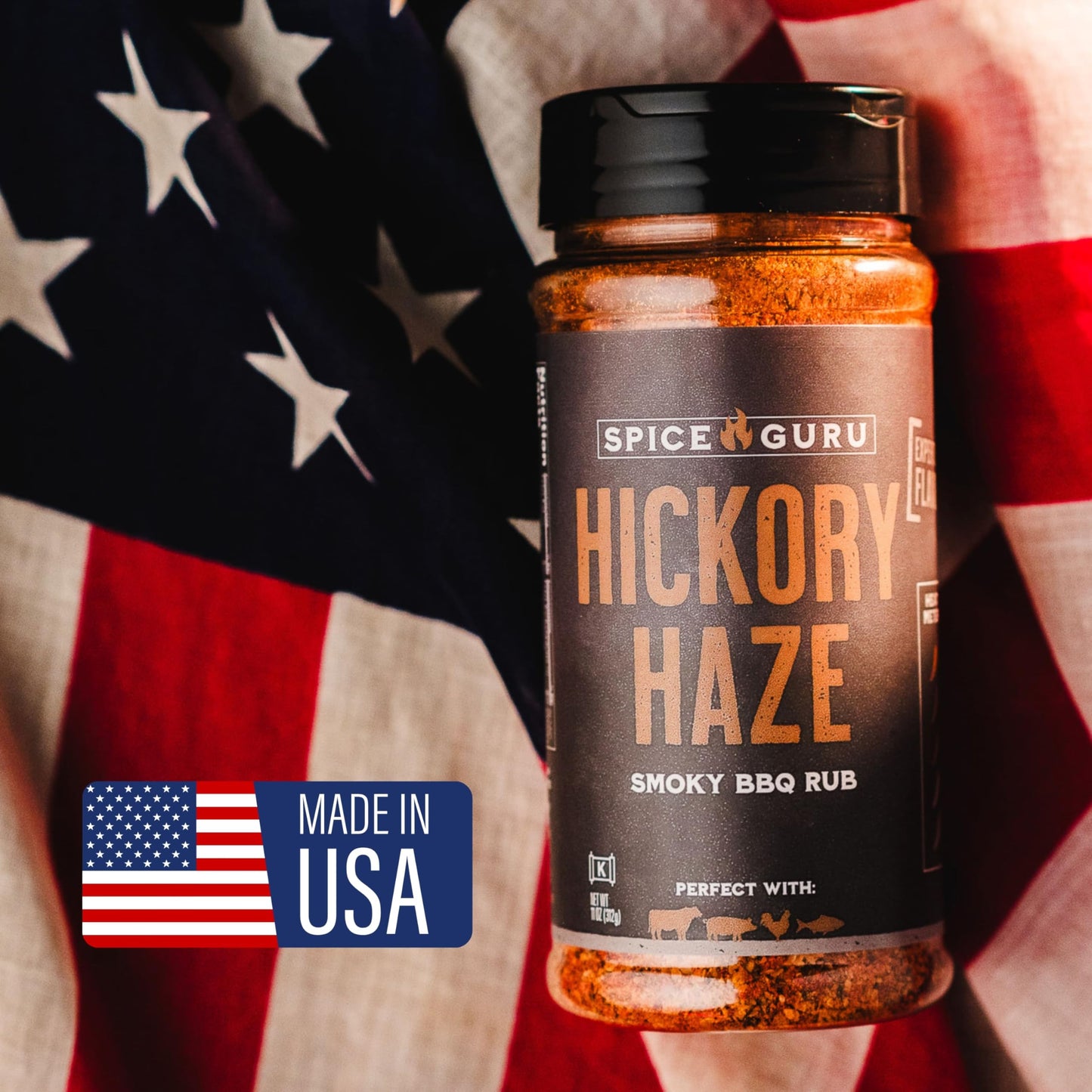Spice Guru Hickory Haze BBQ Rub - Gifts for Men Who Cook, Gifts for Dad, Men Gifts, Dad Birthday Gift - Spices and Seasonings Sets - Steak Seasoning