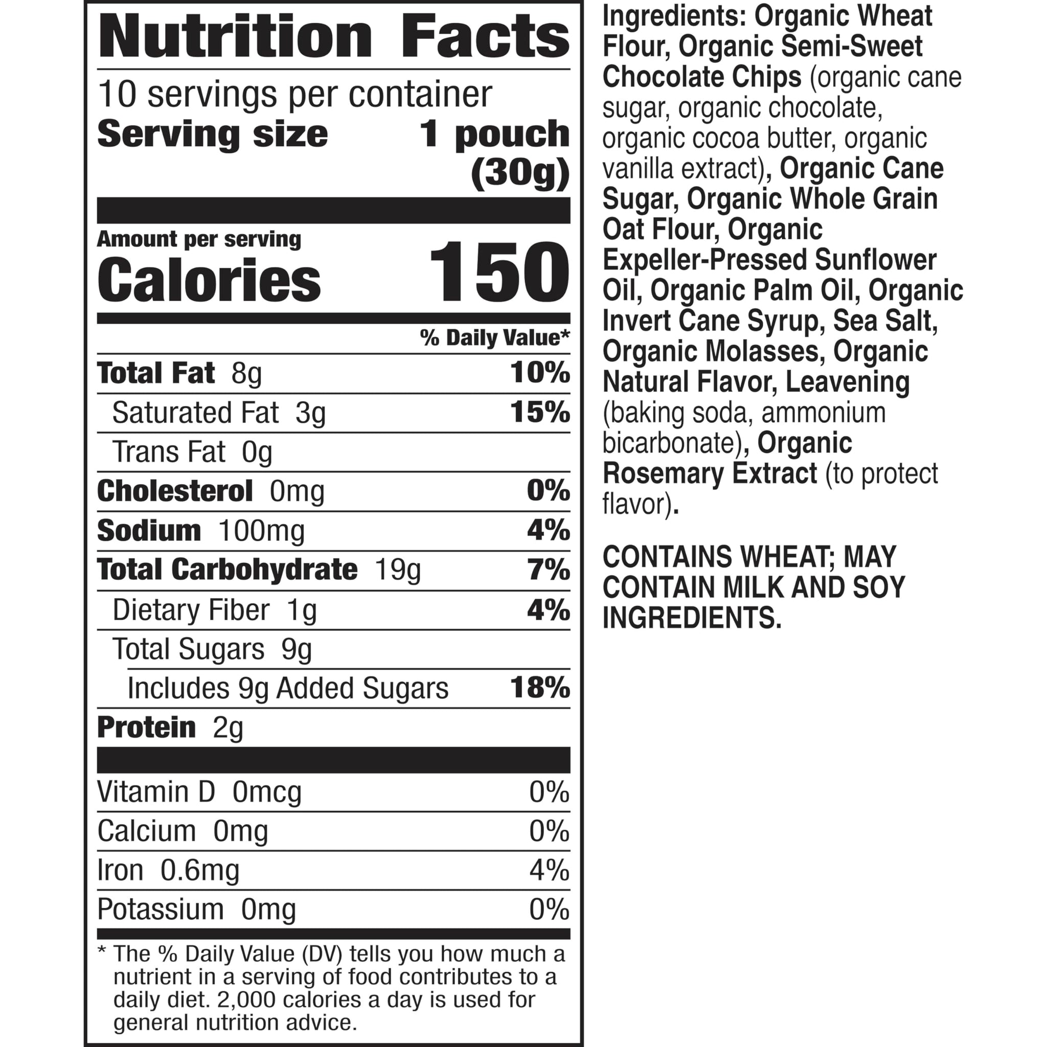 Annie's Organic Chocolate Chip Cookie Bites, 10 Pouches, 10.5 oz