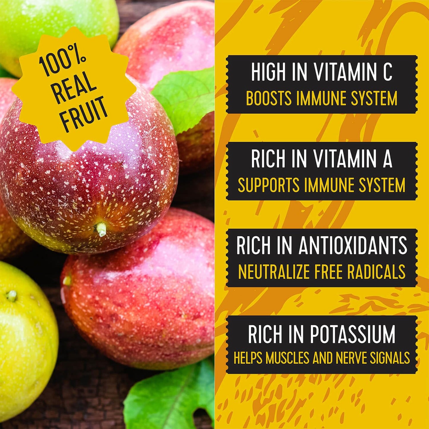 Pitaya Foods - Frozen Organic Passion Fruit Bite-Sized Pieces, Pre-Packaged Frozen Fruit, No Added Sugar or Preservatives, Good Source of Fiber, Iron