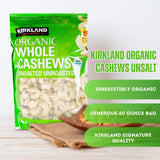 Worldwide Nutrition Bundle: Kirkland Signature Organic Whole Cashews Unsalted Unroasted - Perfect for Snacking, Cooking, and Gifting - 40 Ounce Cashew