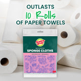 Scotch-Brite Sponge Cloths, Reusable, Absorbent, and Decorative Cleaning Towel, Dishwasher-Safe Wipes Ideal for Nonstick Cookware, Tile, Countertops