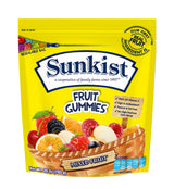 Sunkist Fruit Gummies Mixed Fruit, 28 oz Resealable Stand-Up Bag, Real Fruit First Ingredient, Fruit Shaped Candy, Vitamin C
