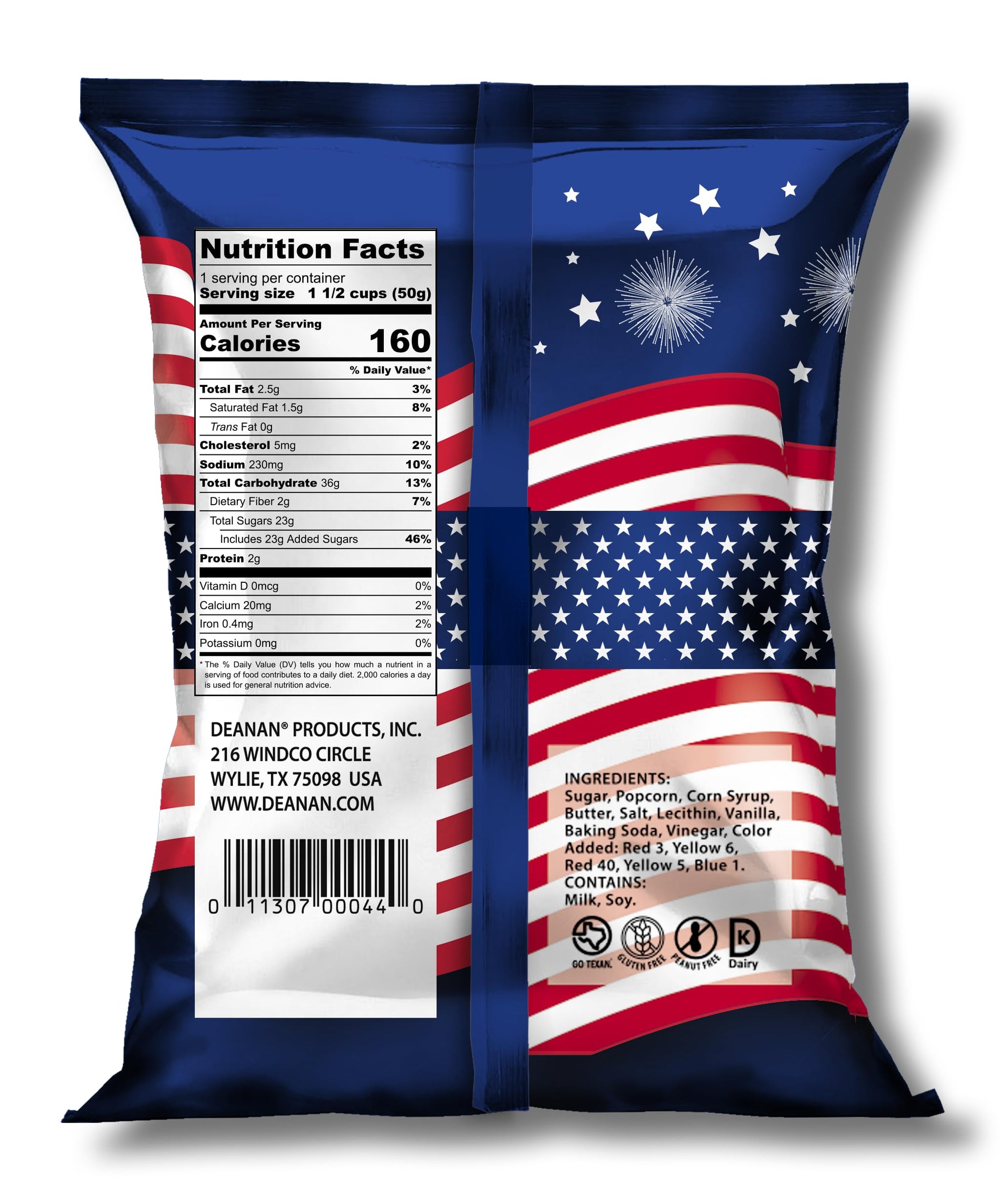 Deanan® Patriotic Vanilla Popcorn 12 Count (1.5 Cup ea)