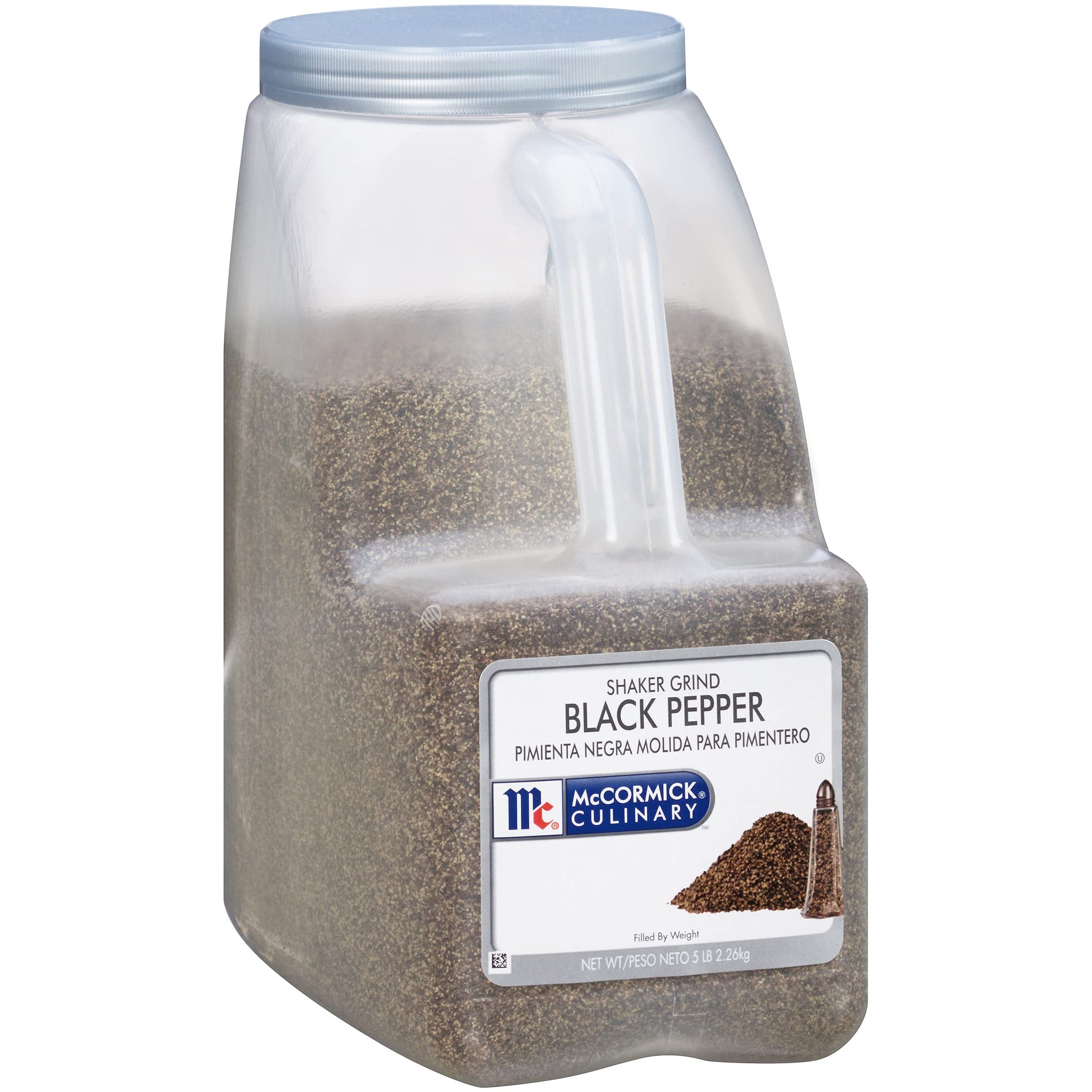 McCormick Culinary Shaker Grind Black Pepper, 5 lb - One 5 Pound Container of Bulk Black Pepper for Restaurant Use, Great on Salads, Meats, Vegetables