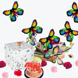 Blossom Explosion Box, Ready to Gift, No Assembly Required with Flower Shower & Flying Butterfly Surprise by Send A Cake - Gift for Women, Men