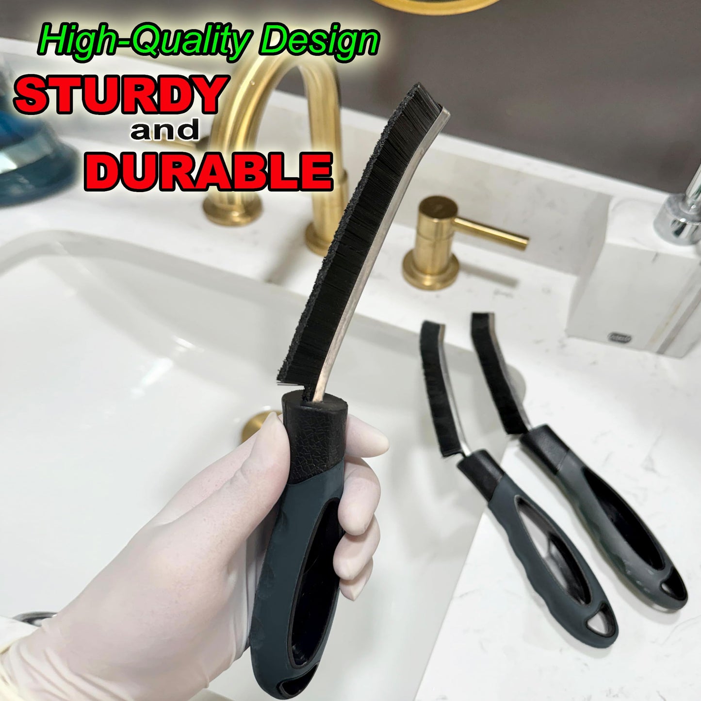 Crevice Cleaning Brush for Deep Cleaning Bathroom Tile, Kitchen Sink and Window Tracks, Multi-Purpose Hard Bristle Cleaning Brush for Household Use