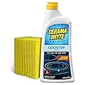 Cerama Bryte Glass Cooktop Cleaner Bundle with 10 Cleaning Pads for Removal of Tough Stains, Stovetop Cleaner for Glass - Ceramic Surfaces, 18 Ounces