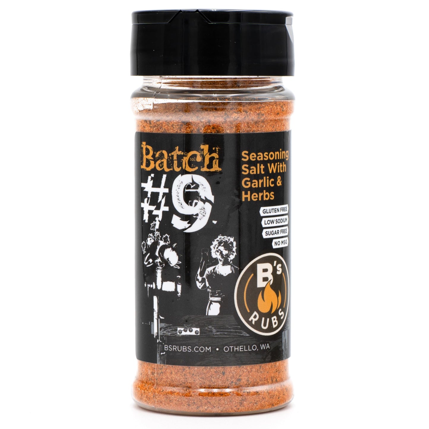 B's Rubs Batch #9 All Purpose Seasoning Salt with Garlic, Herbs, Spices, Gluten Free, Sugar Free, 5.5 Ounce