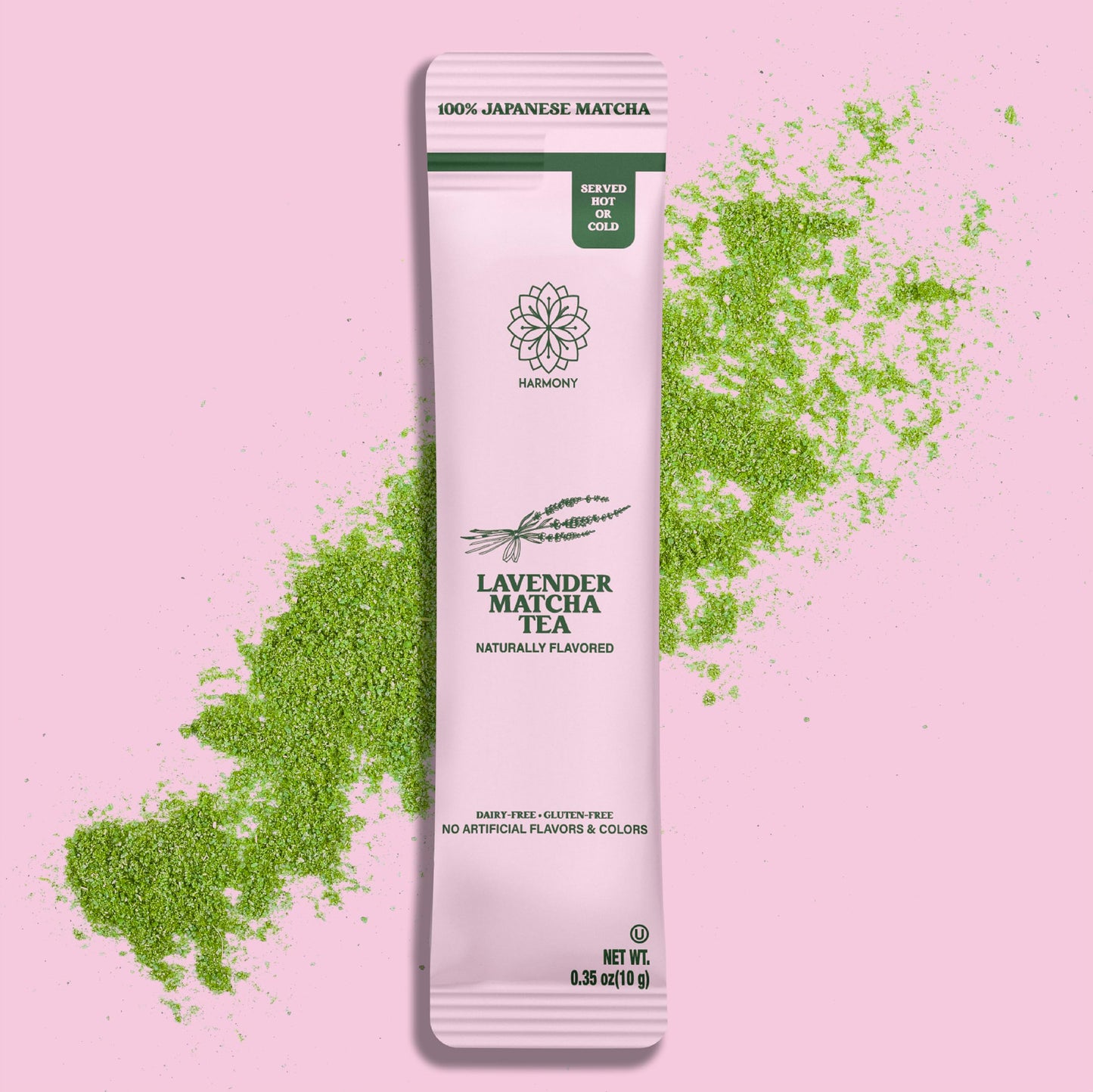 The Harmony Matcha Lavender (10 Sticks) Premium Japanese Matcha Powder, Rich in Antioxidants & L-Theanine, Sweetened with Organic Sugar, No