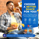 SaltMe! 4 flavor variety pack Potato Chips, 50% Low Salt, Kosher, Non-GMO, Better for You Chips, Original-BBQ-SC&Onion-Ched&Sour Cream 5 Ounces, Pack