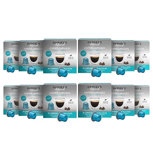 Daniels Blend Espresso Aluminum Capsules Compatible with Nespresso 120 Coffee Pods Single Server Kosher Certified Decaffeinato