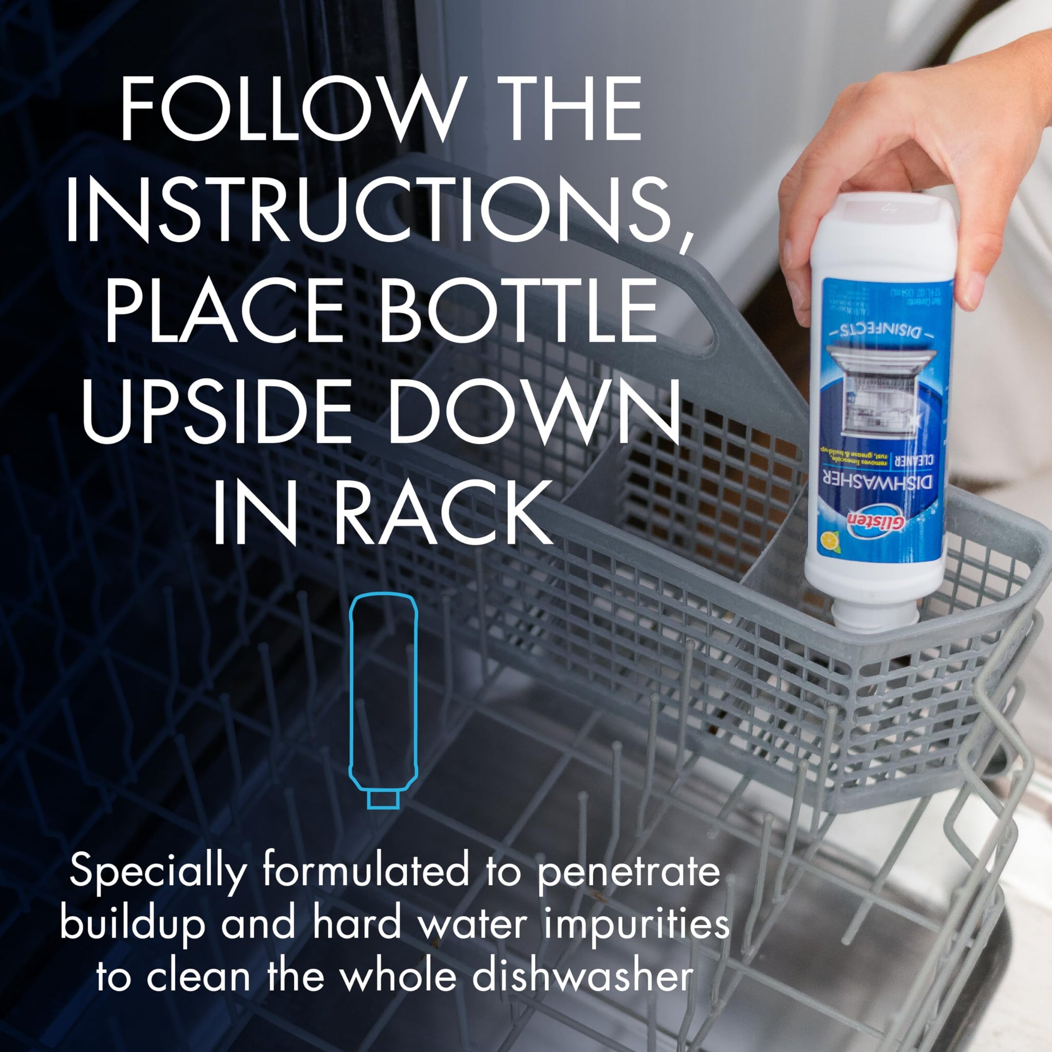 Glisten Dishwasher Magic Machine Cleaner and Disinfectant 2-Pack and Washer Magic Washing Machine Cleaner