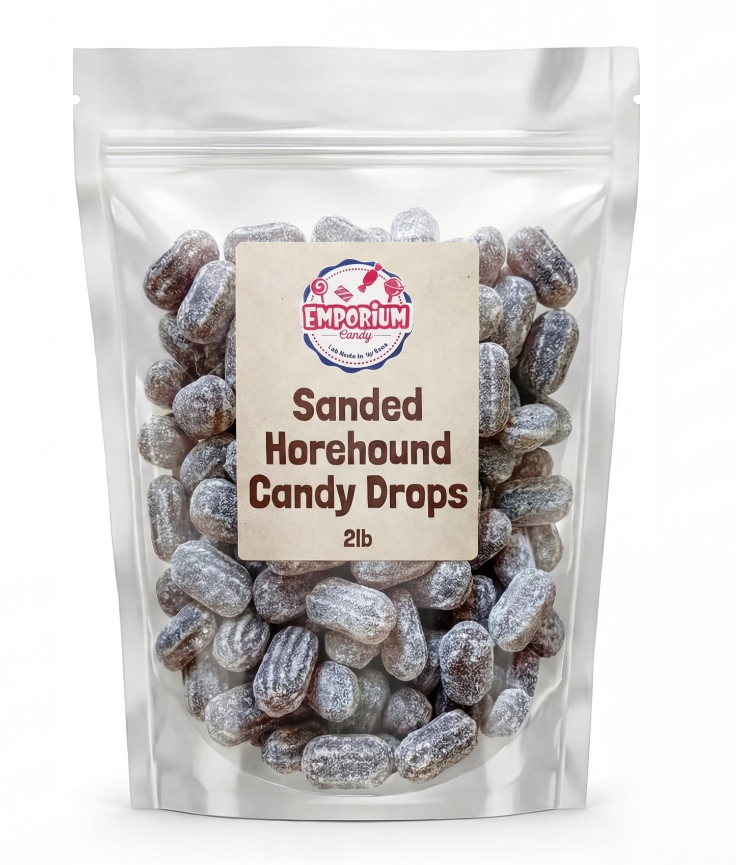 Horehound Candy Old Fashioned Sugar Sanded - 2 lbs of Fresh Delicious Nostalgic Retro Treat