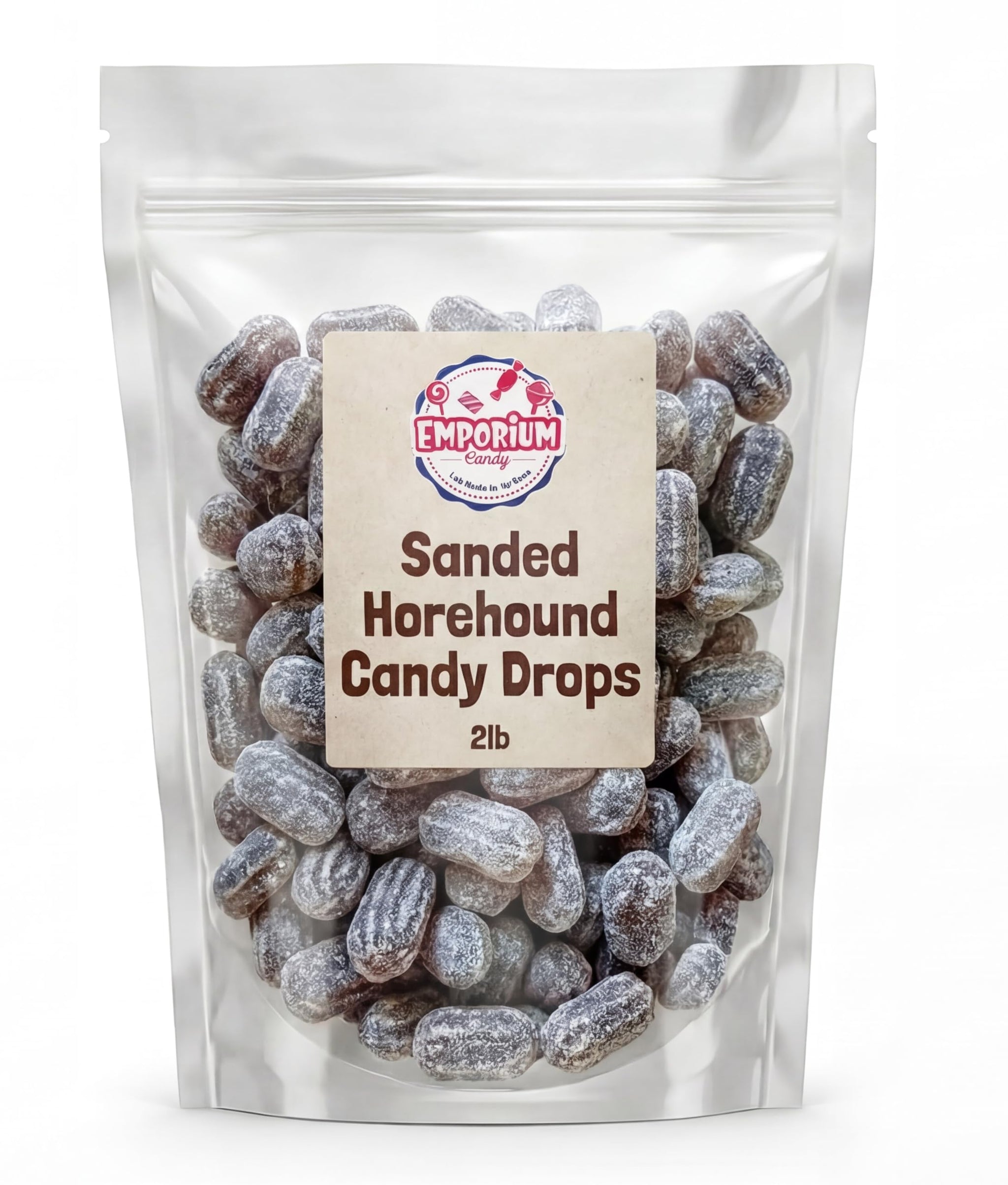 Horehound Candy Old Fashioned Sugar Sanded - 2 lbs of Fresh Delicious Nostalgic Retro Treat