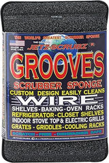 Jetz-Scrubz Grooves Scratch-Free Scrubber Sponge - Cleans Wire Shelves, Oven & Baking Racks