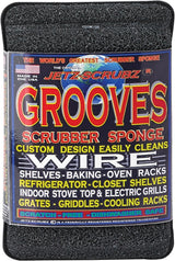 Jetz-Scrubz Grooves Scratch-Free Scrubber Sponge - Cleans Wire Shelves, Oven & Baking Racks