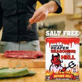 Carolina Reaper Seasoning From Hell - 5.25 oz. - SALT FREE Premium Gourmet Spicy Hot Carolina Reaper Seasoning for Buffalo Wings, Steaks, Chicken