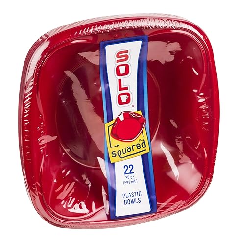 Solo Plastic Bowl 20 oz/22 ct Mixed Red & Blue (Pack of 12)