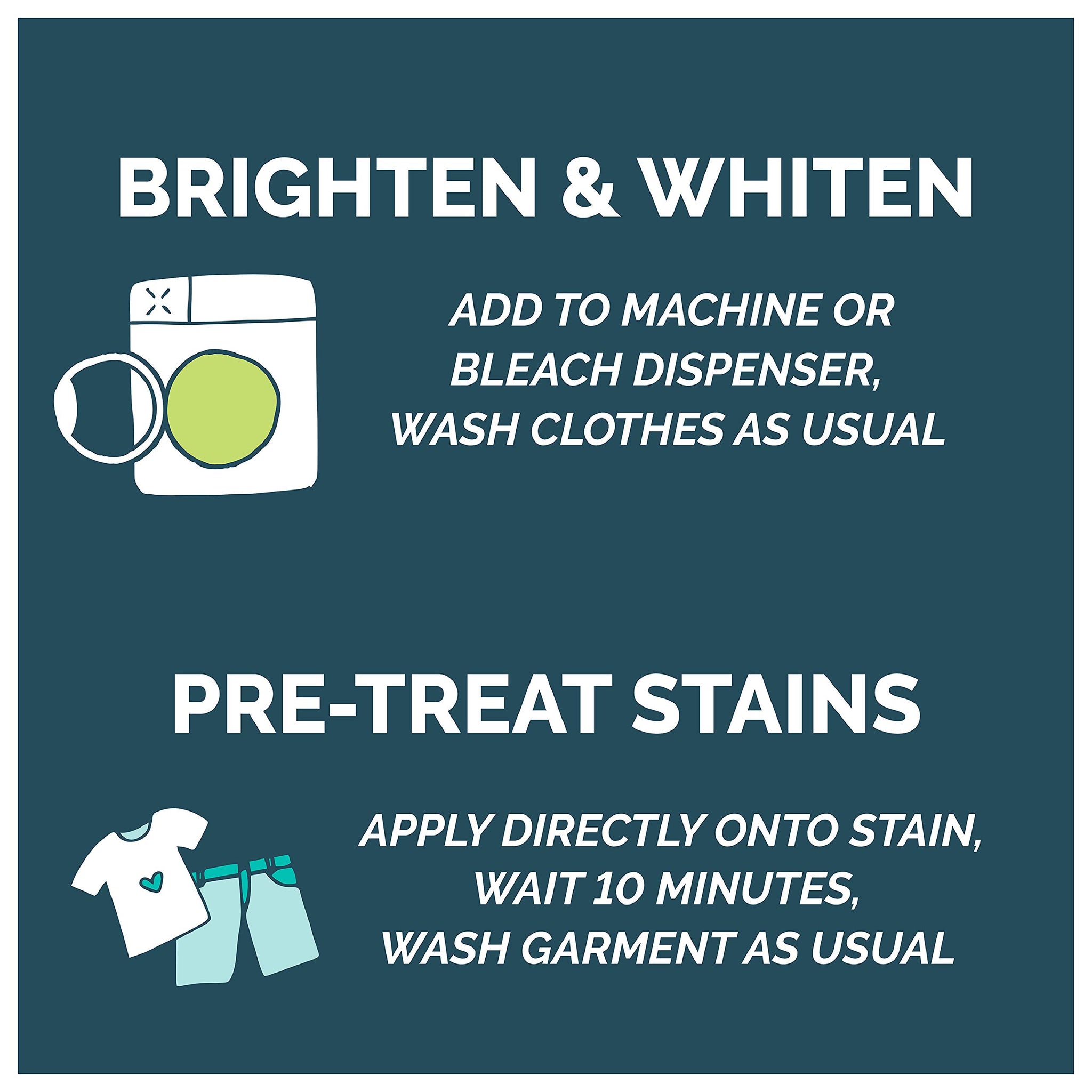 Seventh Generation Non-Chlorine Bleach, 3-in-1 Benefits Fights Stains, Free & Clear, 64 Fl Oz