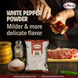 Aiva Ground White Pepper Powder (1 LB Bulk) | A-Grade White Peppercorns for Cooking, Seasoning, and Marinades