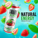 C4 Smart Energy Drink - Sugar Free Performance Fuel & Nootropic Brain Booster, Coffee Substitute or Alternative | Strawberry Guava 12 Oz - 12 Pack