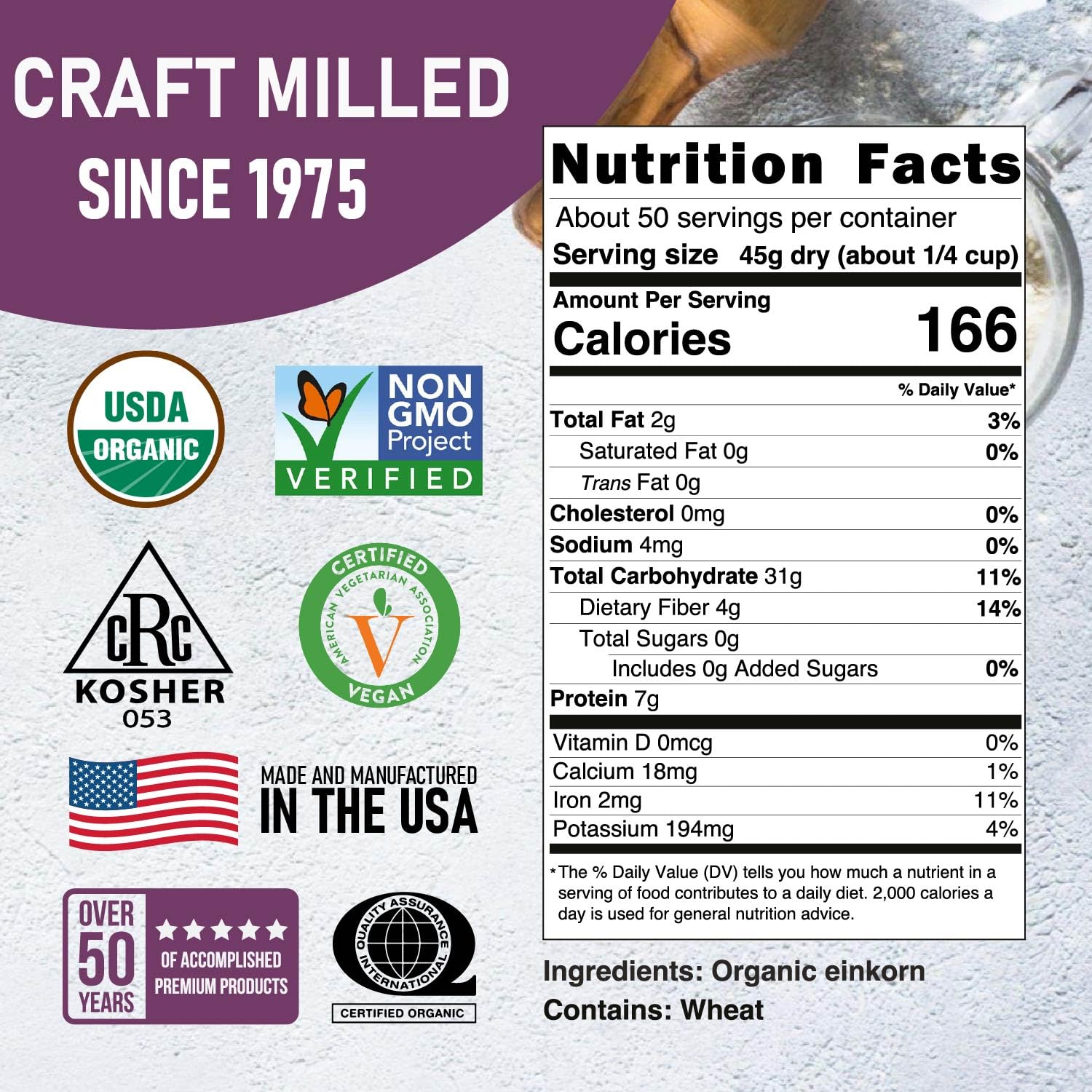 Great River Milling Einkorn Wheat Berries | Whole Grain Ancient Wheat | Non-GMO, High-Protein, Kosher | Mill at Home as All-Purpose Flour Alternative for Baking & Cooking | 5 Lb