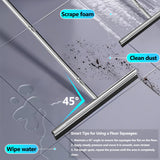 Eahwey Professional Heavy-Duty Floor Squeegee, 15" Wide Silicone Blade & 19"-59" Adjustable Pole, for Garage Floor, Driveway, Tile & Patio