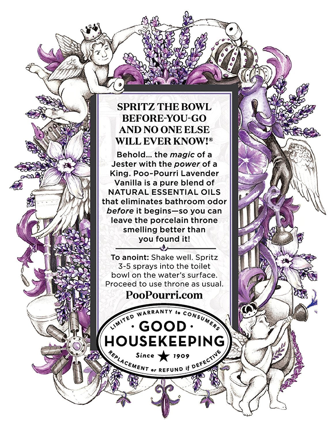 Poo-Pourri Before-You-go Toilet Spray, Lavender Vanilla Scent - OLD BOTTLE STYLE, 4 Fl Oz