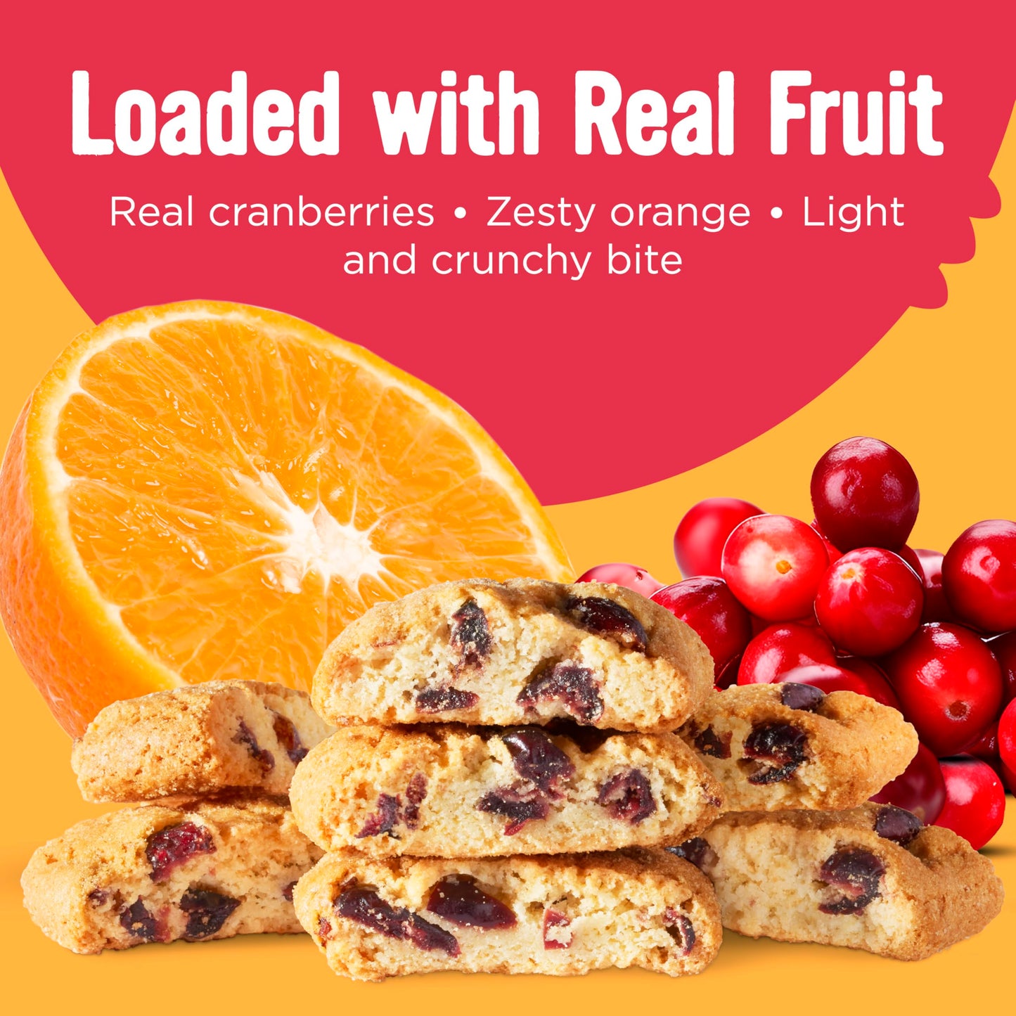 Cooper Street Twice Baked Orange Cranberry Biscotti Cookies - Light and Crispy Coffee Cookie Bites - Traditional Low Calorie Italian Snacks for Adults