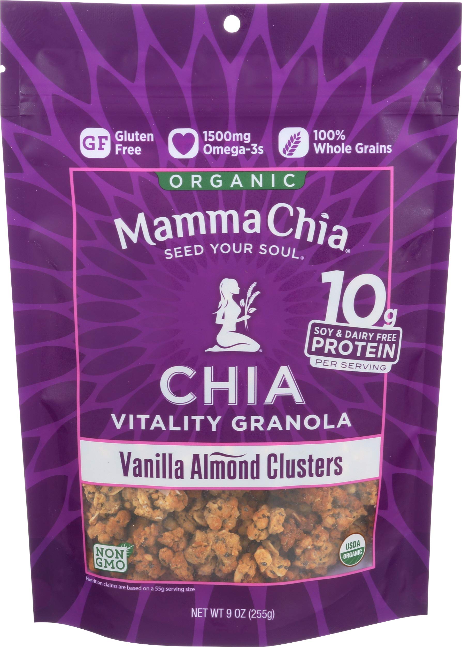 Mamma Chia Granola Clusters, Vanilla Almond, 9 Ounce