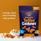 Platinum Toffee Cashews - Plant Based Protein, Fiber, Healthy Snack - Roasted & Sweet Flavors - Nutritional Boost - Can Bring at Home, Work, Office