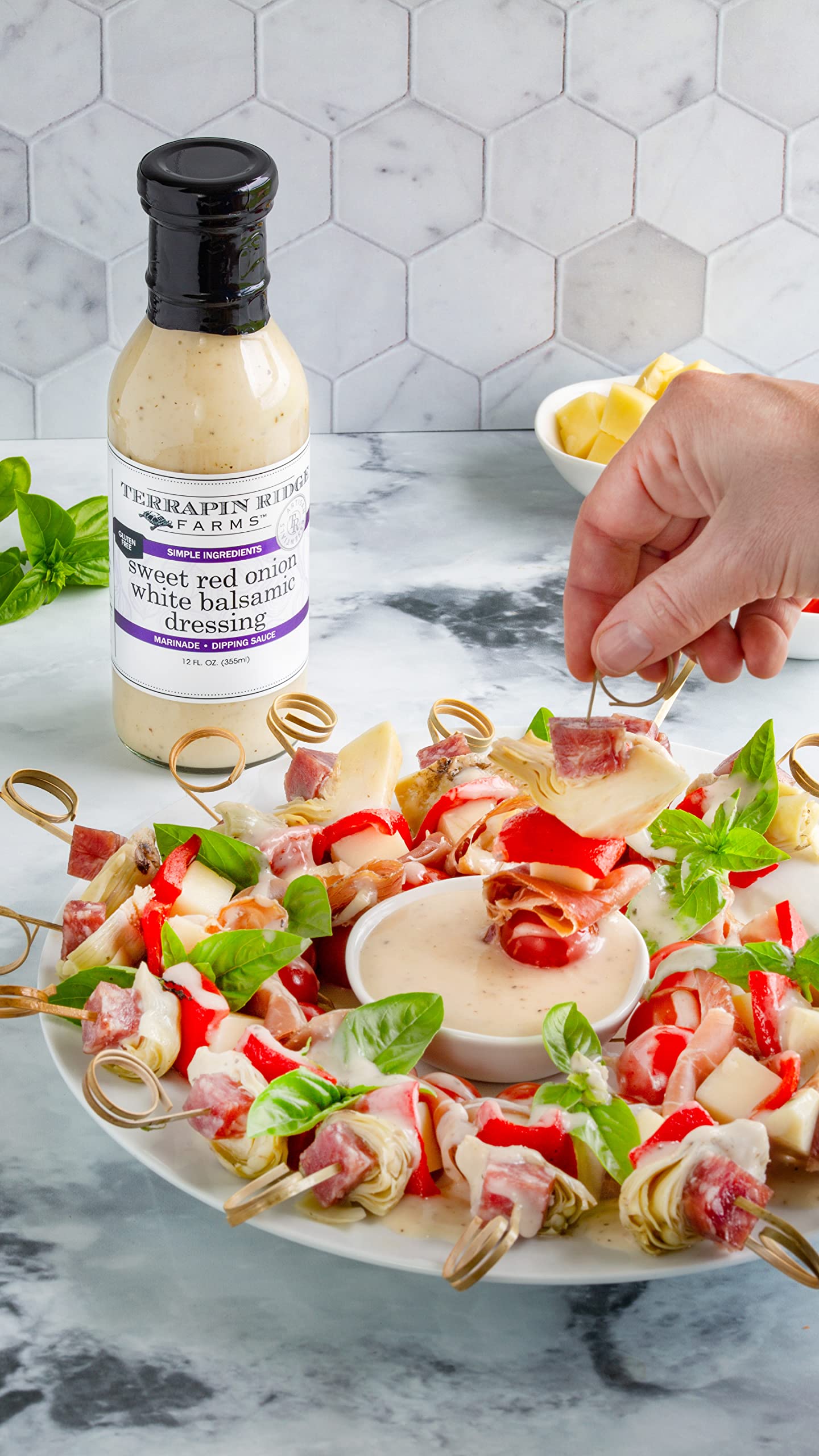 Terrapin Ridge Farms Sweet Red Onion White Balsamic Dressing - Creamy Gourmet 12 Fl Oz Bottle