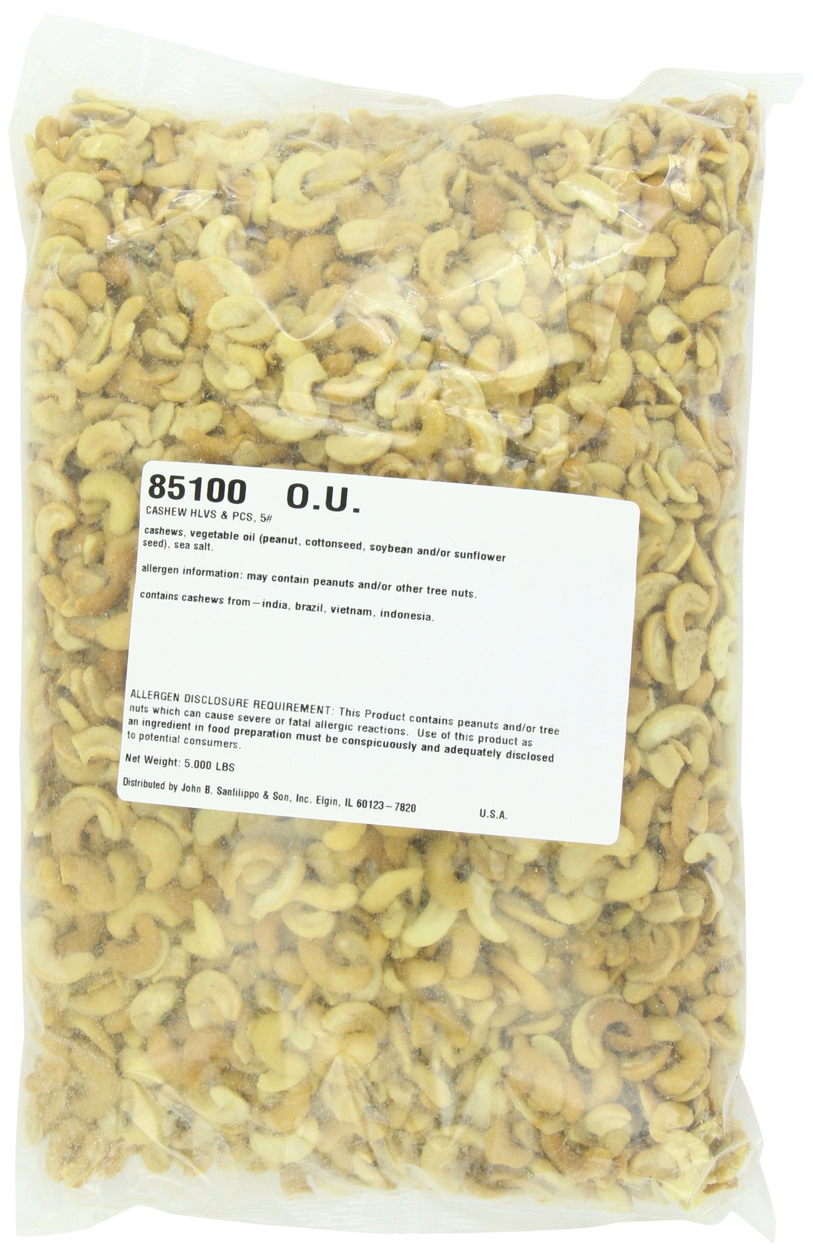 Fisher Cashew Halves And Pieces, 5-Pound Packages