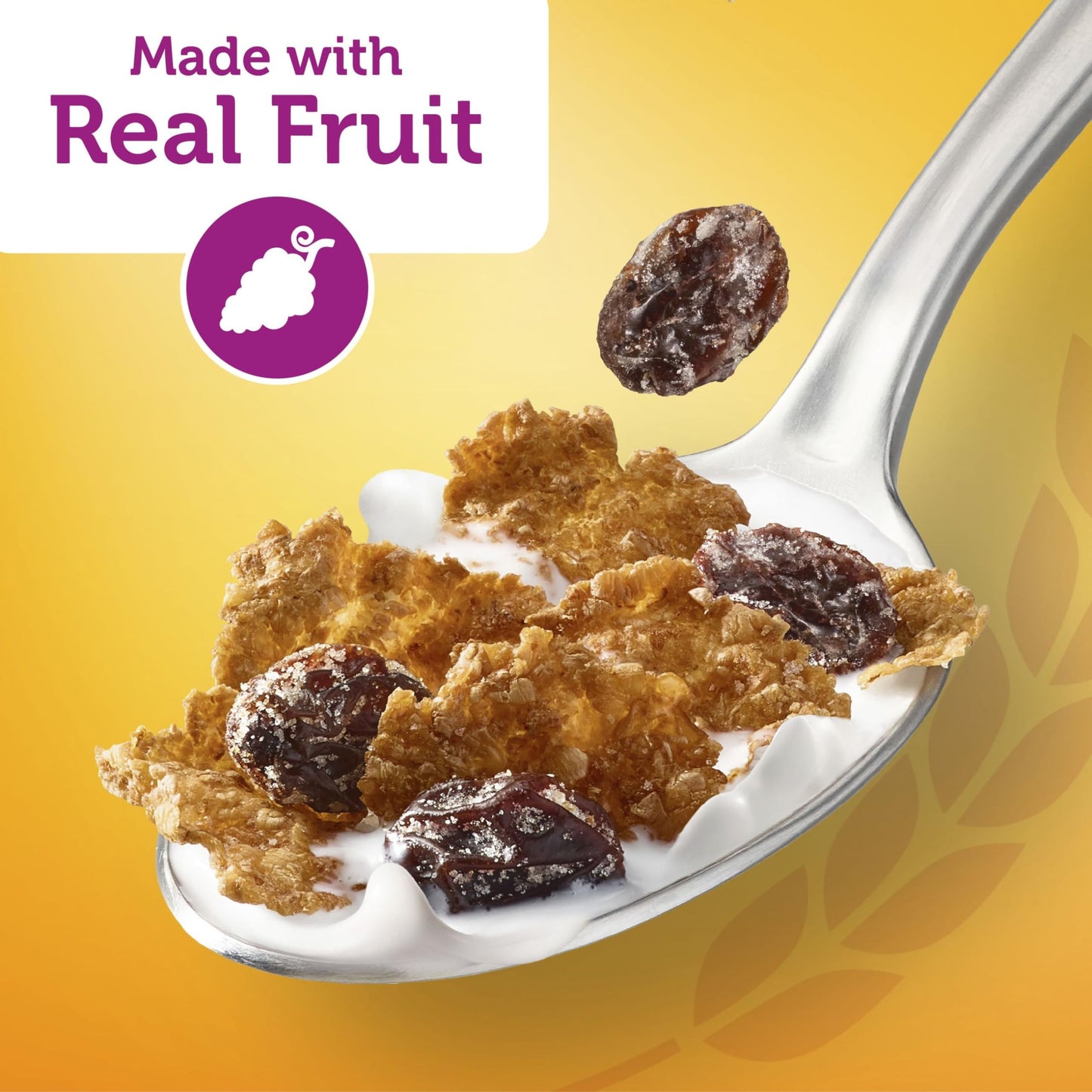 Kellogg's Raisin Bran Breakfast Cereal, High Fiber Cereal, Made with Real Fruit, Family Size, Original, 24oz Box (1 Box)