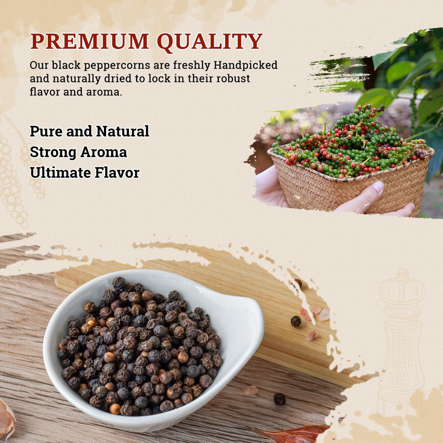 52USA Black Peppercorns, 12oz (Pack of 1), Peppercorns for Grinder Refill, Gluten-Free, Kosher, Whole Peppercorns, All Natural Black Pepper