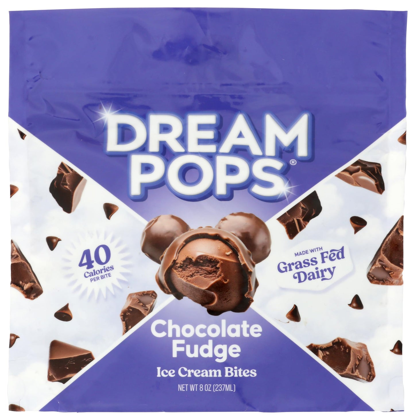 Dream Pops Organic Chocolate Fudge Brownie Dairy Bites, 8 Fl Oz