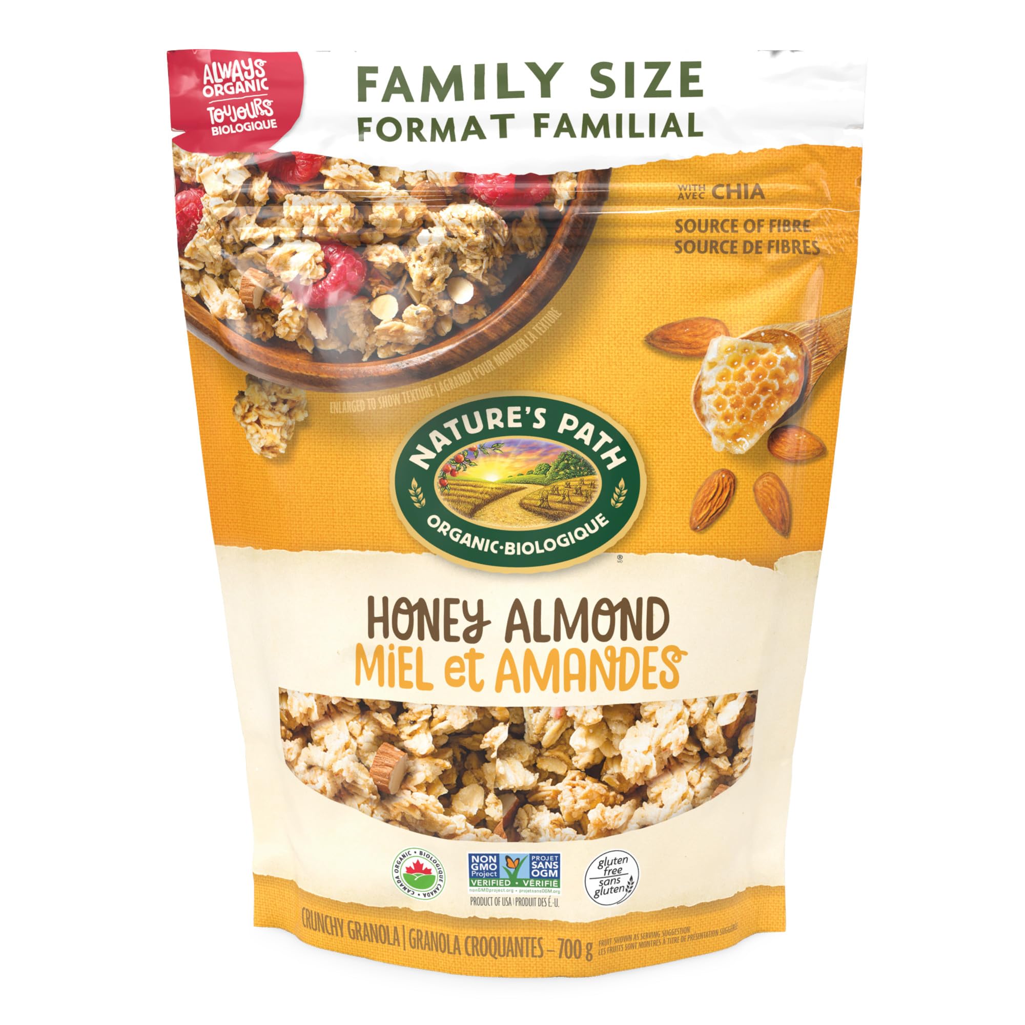 Natures Path Organic Honey Almond Granola, 700 GR