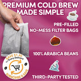 Sarasota Coffee 1905 Cold Brew Coffee Bags | Sweet Cream Jamaican Me Crazy | Blonde-Medium Roast | Smooth & Low Acid | Ground Filter Packs | Cold Brew