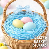 Edible Easter Grass, Basket Stuffer Essentials, Fruit Flavored, Dessert Topper or Springtime Decor (Pack of 2) (Blue)