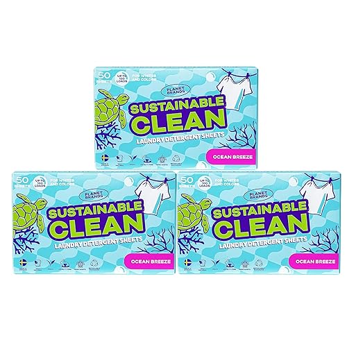 Laundry Detergent Sheets - 3 Pack Made in Sweden, Up to 300 loads 150 Sheets, Sustainable Clean Liquidless Technology, Dissolves Instantly, No Harsh