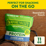 Nature Valley Protein Granola, Blueberry Muffin Flavor, Resealable Snack Pouch, 11 oz