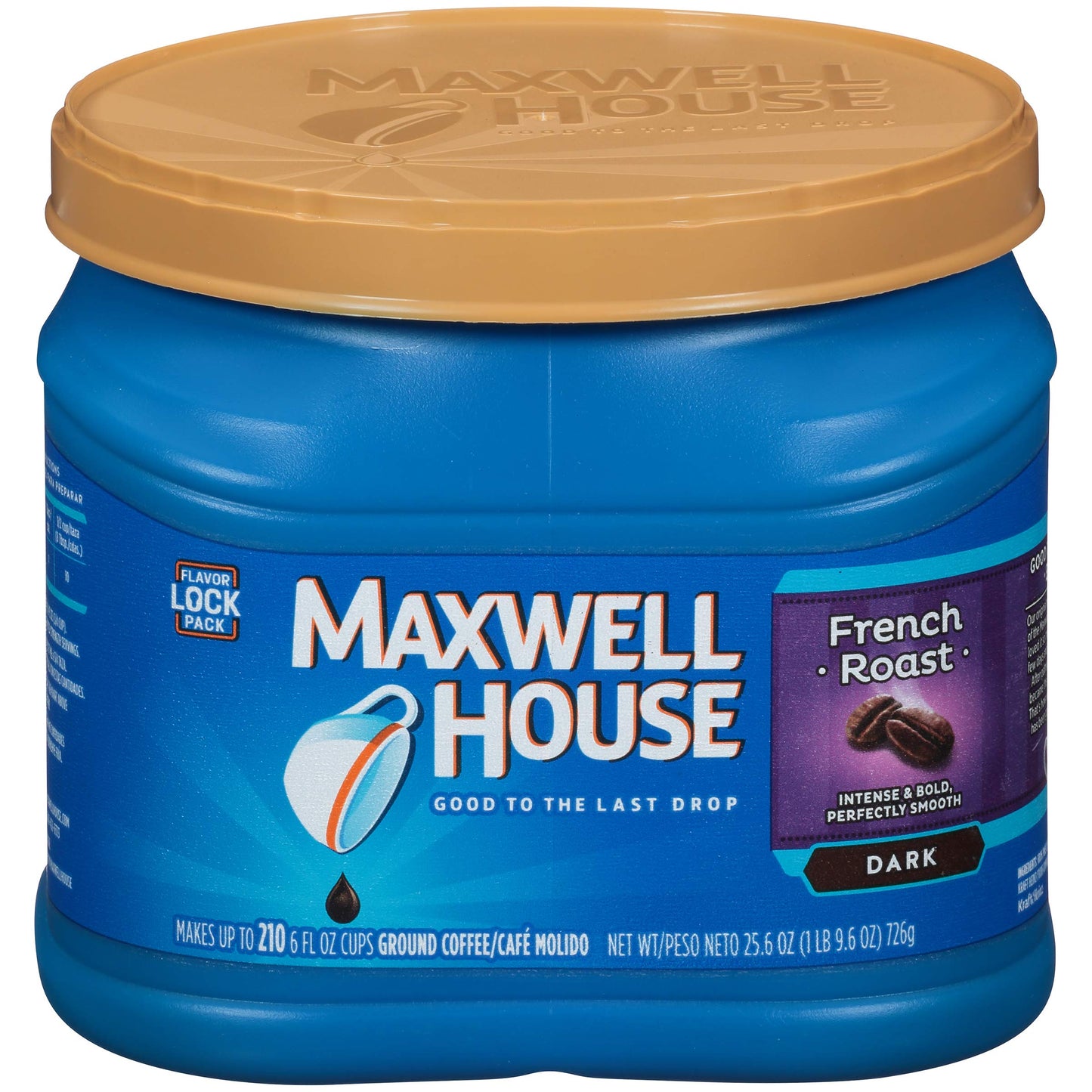 Maxwell House French Roast Dark Roast Ground Coffee (25.6 oz Canisters, Pack of 2)