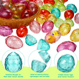 Fumete Large Diamond Easter Eggs with Stickers 3 Inch Fillable Plastic Pastel Eggs Translucent Colorful Eggs Bulk for Filling Treats Basket Stuffer