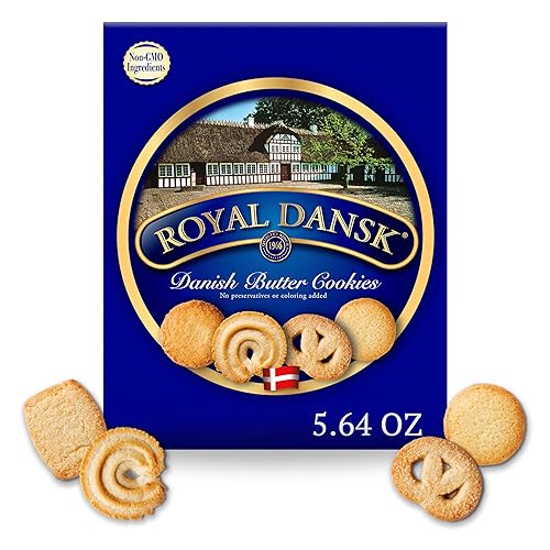 Royal Dansk Danish Butter Cookies, Premium Assorted Cookies, Great for Sharing and Gifting, 2 Packs, 5.64 oz