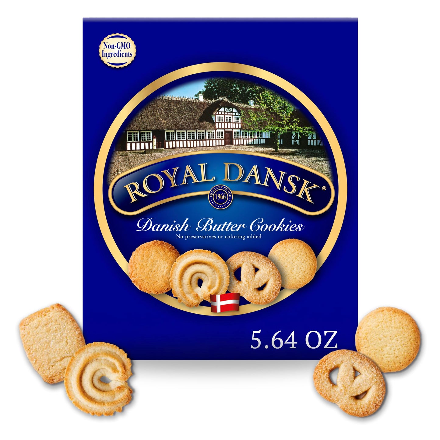 Royal Dansk Danish Butter Cookies, Premium Assorted Cookies, Great for Sharing and Gifting, 2 Packs, 5.64 oz