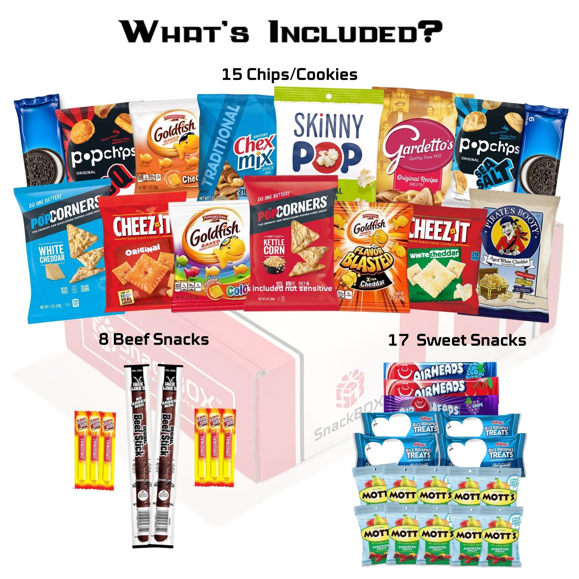 Nut Sensitive Snack Assortment Snack BOX Care Package (40 Snacks) | Fathers Day, Final Exams, Graduation, Holiday, College Athletes, Weightlifters
