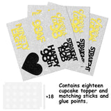 18pcs Black Gold Glitter Dessert Cupcake Pick for Straight Outta 1928 Cheer to 98 Years Old Theme Decor Supplies Happy 98th Birthday Party Decoration